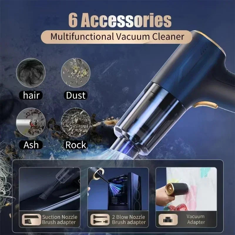 CENRR 98000PA Car Vacuum Cleaner Mini Cordless Powerful Wireless Car Cleaner Cleaning Machine Handheld Portable Vacuum Cleaner