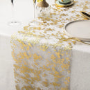 11x108 Inch  Metallic Gold Sequin Glitter Thin Mesh Table Runner Roll For Wedding Birthday Party Easter Eid Mubarak Table Decor
