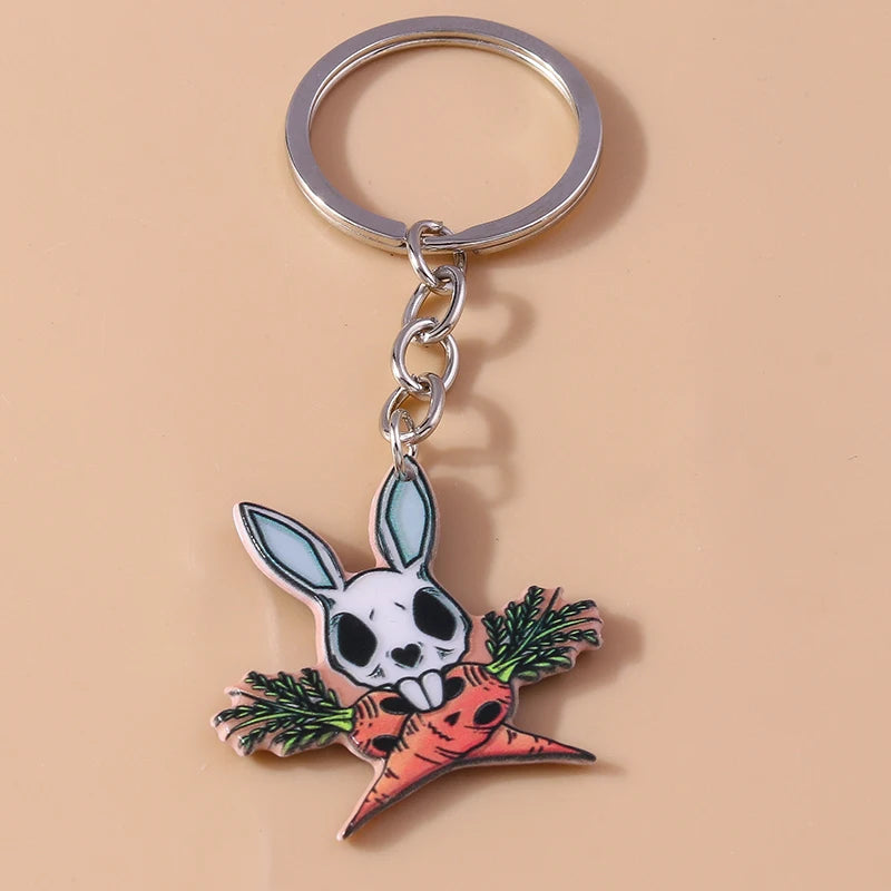 Cute Funny Easter Chicken Hen Keychain Animal Keyring Pendants for Women Girls Handbag Accessories DIY Jewelry Gifts