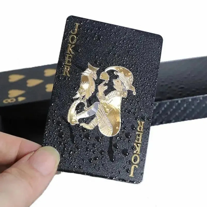 Black Gold Playing Card Game Card Waterproof Creative Magic Tools Chessboard Game Props For Home Holiday Classic Party Game Col