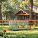 Heavy Duty Stainless Steel Chicken Coop Duck Rabbit Hen House with Dense Net Dog Cage with Waterproof Cover Yard