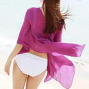2023 New Pure Color Autumn Women Summer Sexy Beachwear Bikini Beach Dress Bikini Swimwear Cover Up  Linen Women Large Size Scarf