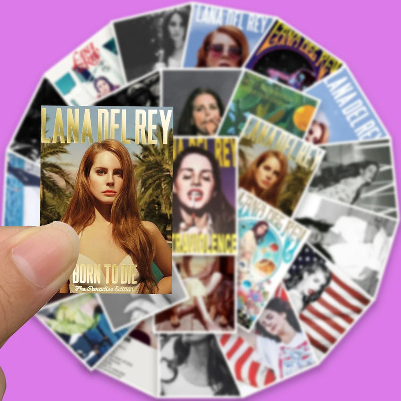 25PCS Lana Del Rey Posters Sticker Laptop Waterproof Skateboard Cafe Vintage Fridge Cool Decals for Fridge Toy Phone Stickers