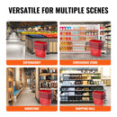SucceBuy 6PCS Shopping Baskets 39L Rolling Shopping Carts with Handles & Wheels Portable  for Supermarkets Retail Stores Grocery