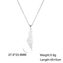 My Shape Palestine Map Pendant Necklaces for Women Men Stainless Steel Hollow Map Necklace Choker Chain Male Jewelry Wholesale