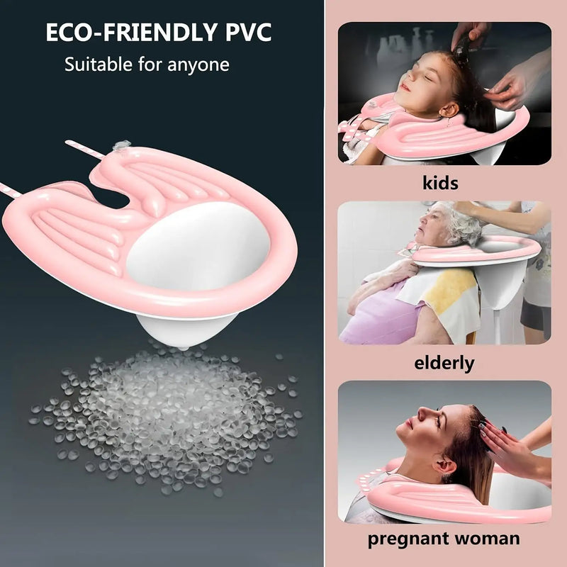 Inflatable Shampoo Basin,, Mobile Portable Basin, Sink WithAir Pump And Drainage, Soft And Comfortable Lightweight Shampoo