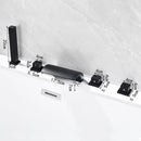 4Pcs Brass Bathroom Dual Handle Bathtub Faucet Bath Faucet Deck Mounted Handheld Tub Mixer Cold Hot Water Tap With Hand Shower