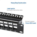 ZoeRax 24-Port RJ45 Shielded Blank Patch Panel 1U 19" Network Patch Panel with Cable Management and Support Bar