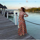 The Meridian Line | Colour-Block Halter Maxi Dress
