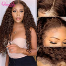 30inch Curly Burgundy 13x6 Hd Lace Frontal Wig 99J Colored Human Hair Wigs for Women Chocolate Brown Deep Curly Lace Front Wig