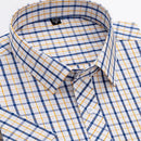 6XL Men's shirt Short sleeve Spring summer 100% cotton plaid Oxford non-ironing anti-wrinkle plus size casual shirt slim fit