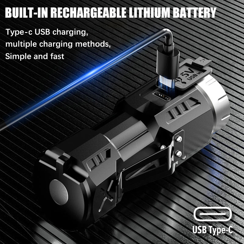 New Ultra Powerful Flashlight 4/6/8*P35 LED Mini Super Bright Torch USB Rechargeable Waterproof Light With Magnet Emergency Lamp