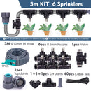3/8" 9/12mm Misting Cooling System 0.6mm Nozzles Fine Atomizer PE Tubing Filter Self-priming Pump Garden Irrigation Watering Kit