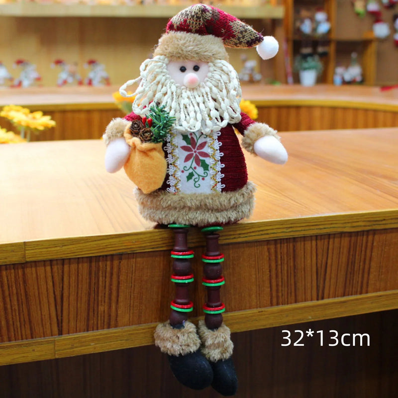 Christmas Dolls Tree Decor New Year Ornament Reindeer Snowman Santa Claus Standing Doll Navidad Decoration Merry Christmas 2024