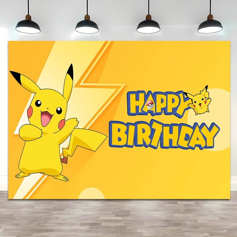 Pokemon Backdrop Decoration Children Birthday Party Photography Background Pocket Monster Event Wall Baby Shower Banner Supplies