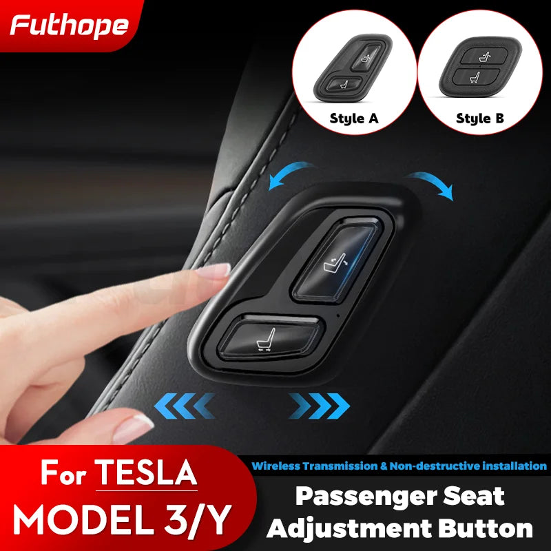 Futhope Copilot Seat Adjustment Wireless Switch Buttons for Tesla Model3 Model Y 2021-2024 Co-pilot Remote Control Upgrade Refit