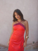 The Amalfi Hour | Colour-Block Scarf-Collar Maxi Dress