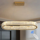 Modern Pendant Light Luxury Crystal Oval Design Led Chandelier Ceiling Lamp Nordic Hanging Fixture Living Bedroom Hotel Lustres