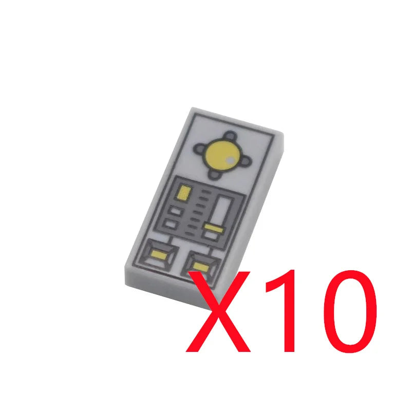 MOC City Building Blocks Character Accessories Mini Brick Audio Computer Brick Control Center Radar Keyboard Pattern Toy K037