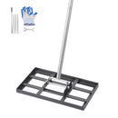 VEVOR Lawn Leveling Rake with Handle Ground Plate Rust-Resistant Carbon Steel Soil Leveler Effort Saving Lawn Leveling for Yard