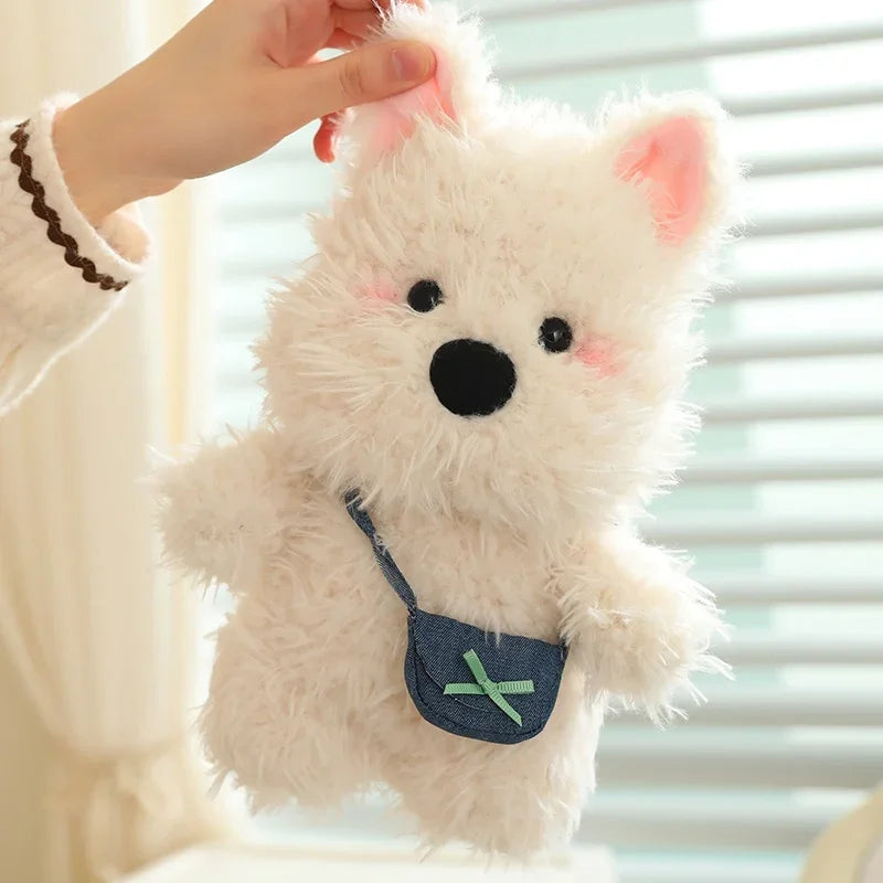 Cute West Highland Terrier Dog Stuffed Animal Plush Toy Creative Puppy Baby Appease Doll Pillow Birthday Christmas Gifts