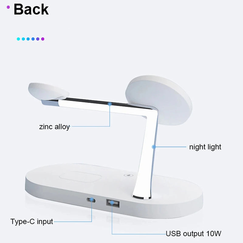 3 in 1 Wireless Charger Stand For iPhone 12 13 14 15 Magsafe Charger Airpods Pro Apple Watch 9 8 7 6 QI Fast Charging Station