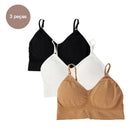 3 Pcs Women's Lingierie Cropped Women's Bras Sexy Bras Women's Tops Free Shipping Sutia Polyester 90%
