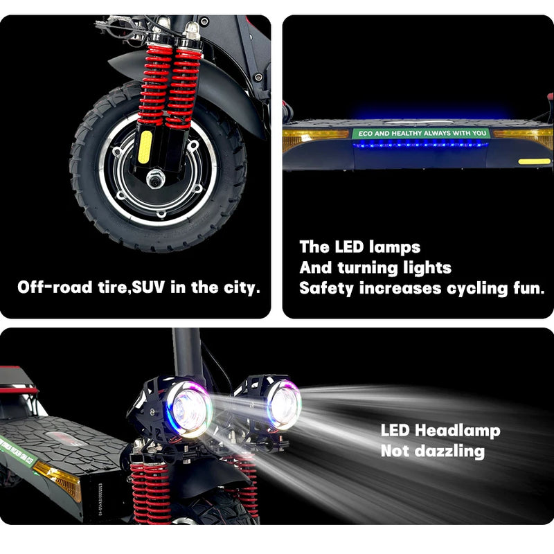 EMANBA X4 EU USA In Stock 2*800W Powerful Dual Motors Electric Kick Scooter 10Inch  Off Road Tire E Scooter 50-60km