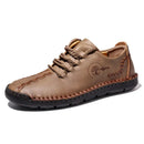 Men Leather Shoes Flat Lace Up Casual Shoes Business Social Loafers Moccasin Summer Walking Breathable Casuals for Men Plus Size