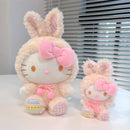 Easter Cute Hellokitty Kuromi Melody Cinnamoroll  Pochacco Turn Into Rabbit Plush Toys Cartoon Lovely Stuffed Dolls For Holiday