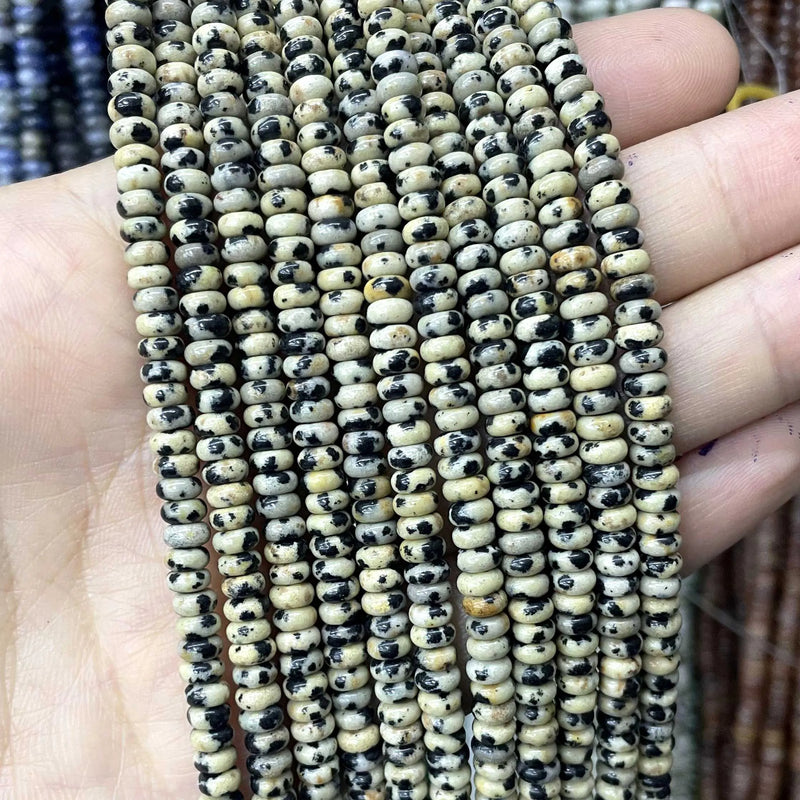 Natural Agates Tiger Eye Chalcedony Jades Stone Round Rondelle Spacer Beads For Jewelry Making Diy Bracelet Accessories 2X4mm