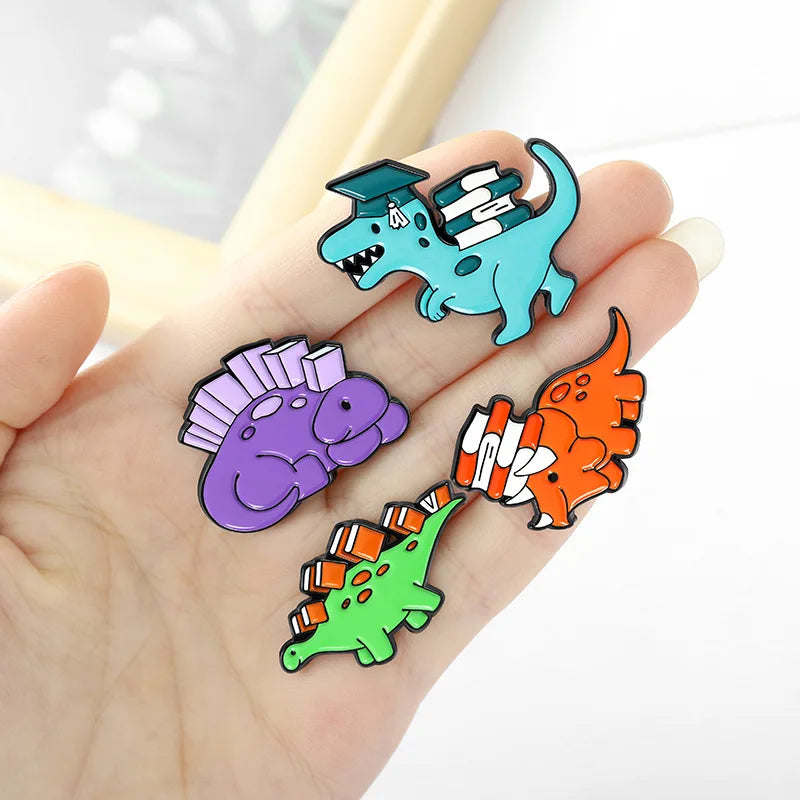 Triceratops Tyrannosaurus Rex Giraffe Stegosaurus Brontosaurus Brooch Badge Dinosaur Lapel Pins Dinosaur Brooch Pterosaur