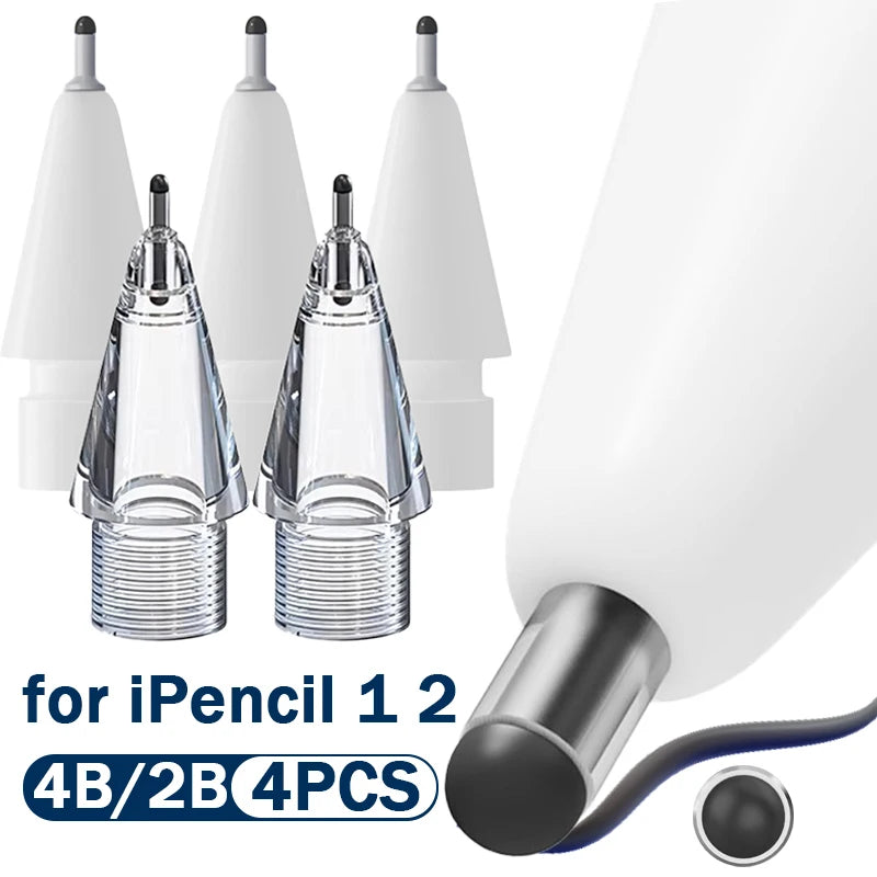 4B/2B Replacement Pencil Tips for Apple Pencil 1st 2nd Generation Spare Tablet Pen Nibs Fine Point Wear-Resistant Pen Tip