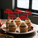 YOMDID 24Pcs Merry Christmas Cupcake Toppers for Christmas Cake Toppers Picks Xmas New Year Party Supplies Cake Decorations