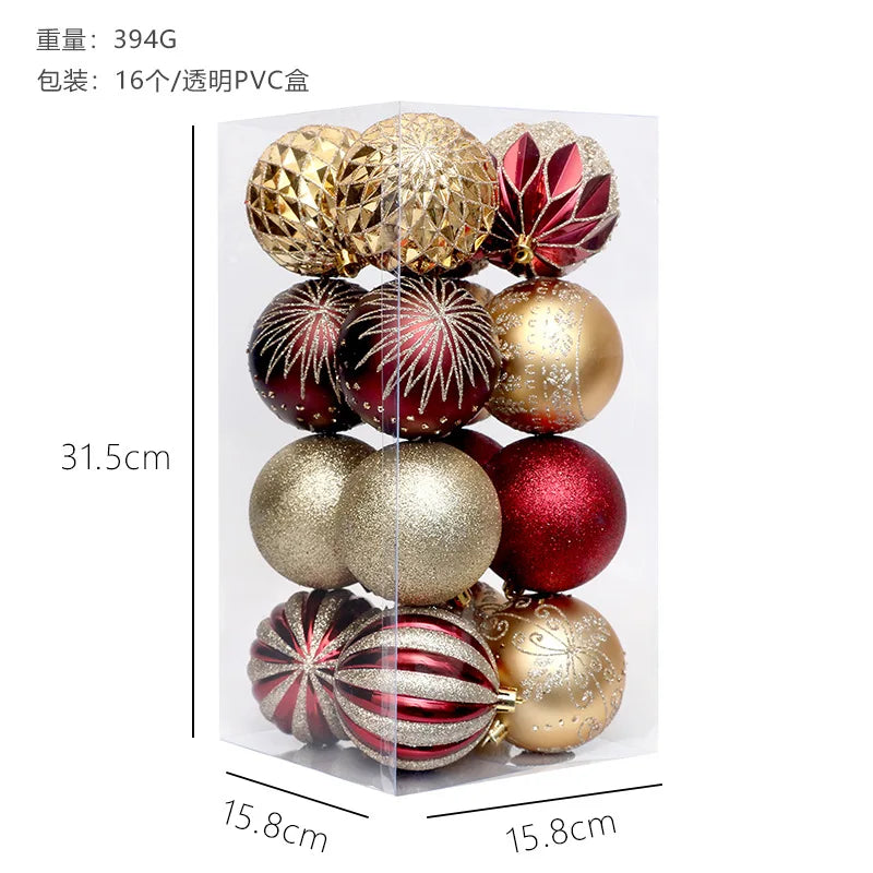 8CM Christmas Ornaments Plastic Ball  Christmas Sale  Bauble Pendants Christmas Tree Decorations  for Home Navidad