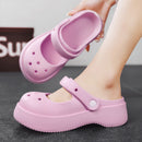 STRONGSHEN Women Summer Platform Clogs Sandal Outdoor Non-slip EVA Mary Jane Hole Shoes Beach Slippers Women's Sandalias Muje