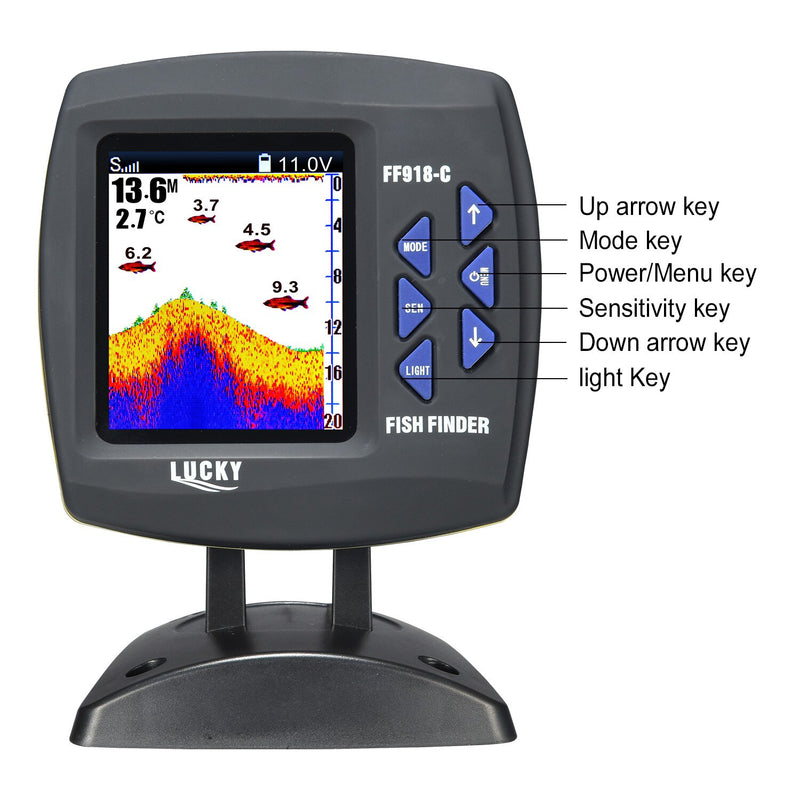 LUCKY FF918-C180S Wired Fishing finder 540ft/180m Depth Sounder Fish Detector Monitor echo sounder for fishing from a boat