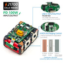 TPCELL New PD100W 8Ah/10Ah For MAKITA 18V with USB-C Connector 21700 Tabless cells Replacement Battery Power Tools Li-ion