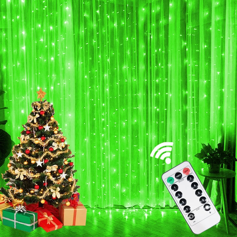 LED 8 Mode Christmas Light USB Curtain String Light Holiday Decor 3M 4M 6M Fairy Light Garland Wedding Party Birthday Decoration