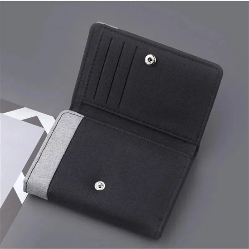 Canvas Men Wallet Black/blue/gray Card Holder Wallet Male Money Bag ID Photo Bank Holder Short Purse Credit Card Case Bag