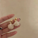 Bear Earrings for Women Girls 2023 Fashion Korea Silver Needle Autumn and Winter Earrings Cute Flocking Rabbit Ear Studs Jewelry