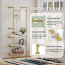 Heavy Duty Industrial Pipe Clothes Rail Hanging Open Wardrobe Shoe Rack Showroom Wall Mounted Garment Rack with 3 Shelves