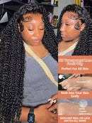 200 high Density Curly 13x6 HD Lace Frontal Human Hair Wigs Brazilian 30 40 Inch Water Deep Wave 13x7 Lace Front Wig For Women