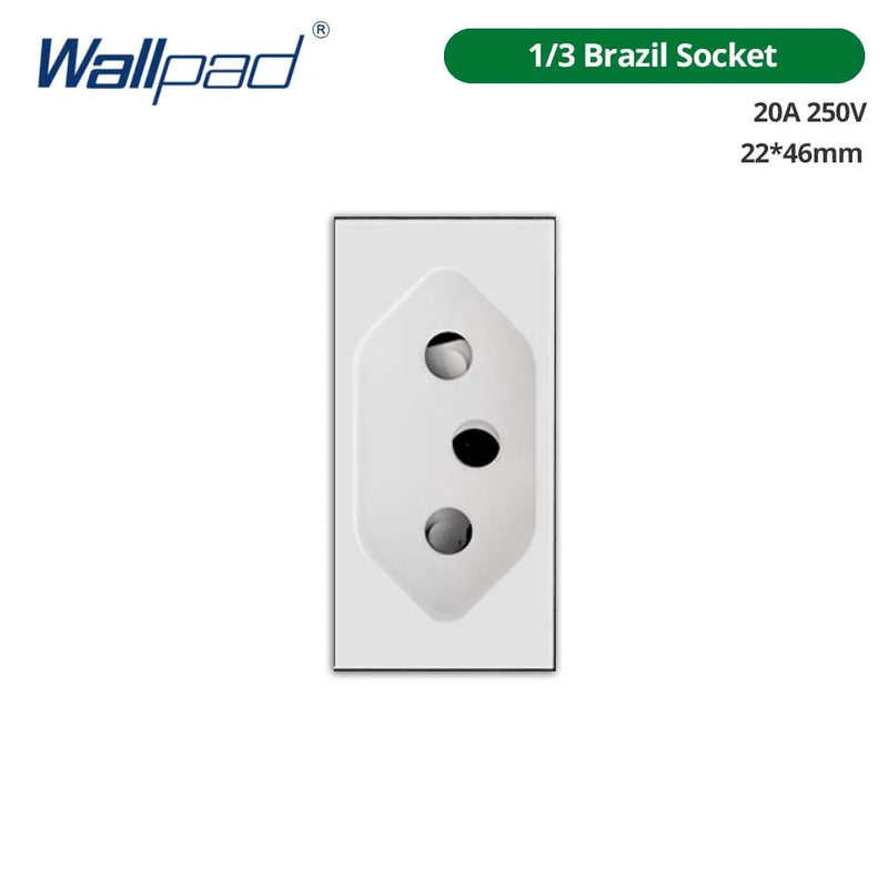 DIY Frame Only Wallpad Glass Aluminum Stainless Steel Panel 1 2 Gang Intermediate Reset Switch Brazil Socket 118*75mm