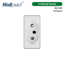 DIY Frame Only Wallpad Glass Aluminum Stainless Steel Panel 1 2 Gang Intermediate Reset Switch Brazil Socket 118*75mm