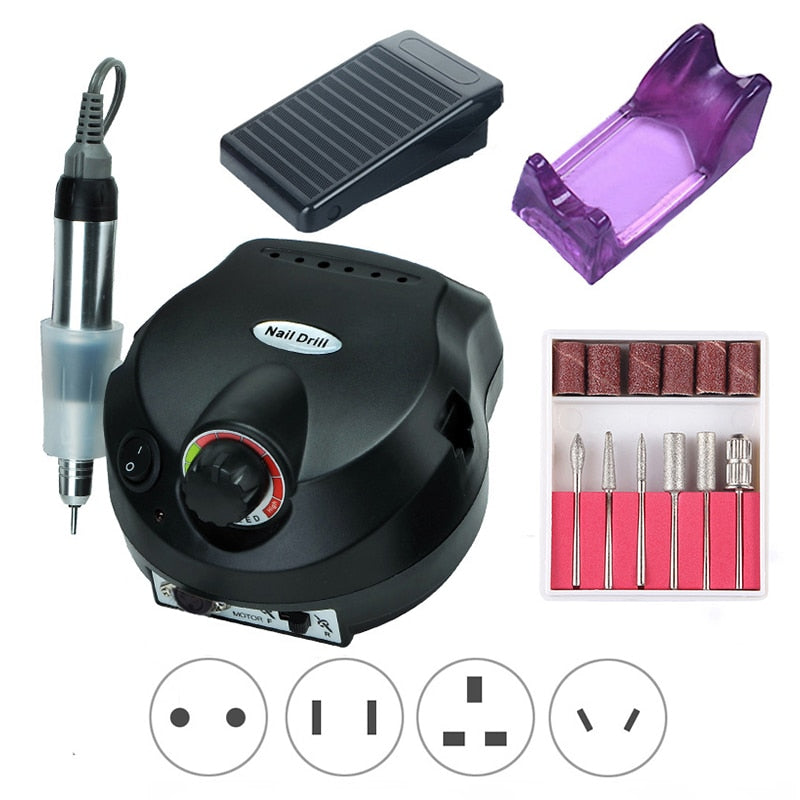 35000RPM Electric Nail Drill Machine Manicure Drill Pedicure Professional Nail Drill Polisher Salon Drill Nail Gel Cuticle Tool