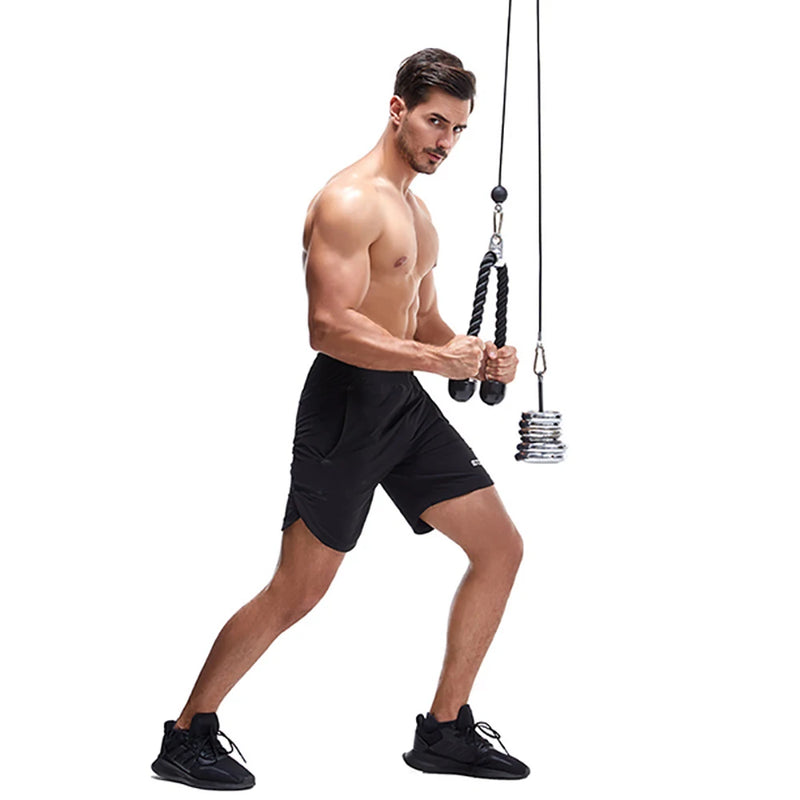 Fitness Pulley Cable System DIY Loading Pin Lifting Triceps Rope Machine Workout Adjustable Length Home Gym Sport Accessories