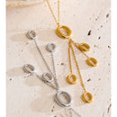 Yhpup Stainless Steel Round Hollow Tassel Pendant Drop Necklace New Arrivals 16K PVD Plated Fashion Charm Jewelry for Women