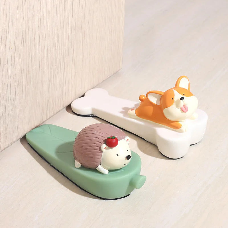 Cute Door Stop Stoppers Block Wedge Door Stopper Home Office Door Rear Retainer Nail-free Anti-collision Stop Furniture Hardware