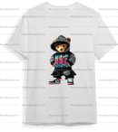 Playful Bear Ironed Sticker Clothes DTF Halloween Thanksgiving Fashion T-shirt Hoodie DIY Jacket Patch Heat Transfer Sticker